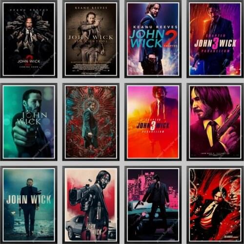 John Wick poster /Keanu Reeves movie poster/vintage poster/ living room decoration/home cafe bar kraft paper poster Wall Sticker
