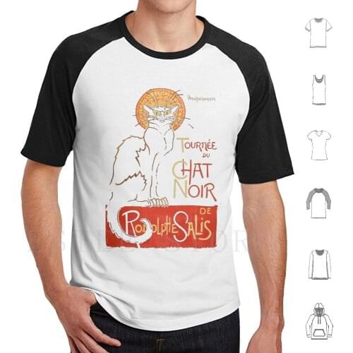 La Chat-Bohemian French Style T Shirt Print Cotton Caberet Paris Picasso Artist Boulevard Black Cat Entertainment Novety Father
