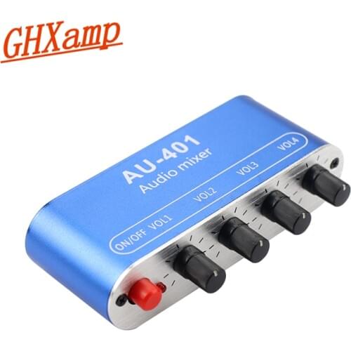 GHXAMP Stereo Mixer (4 Input ,1 output ) Individually Controls Board DIY Headphones Amplifier Case DC12V