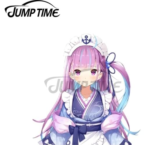 JumpTime 13 x 5cm For Minato Aqua Hololive Kawii Peeker Decal Car Door Bumper Vinyl Scratch-Proof Vehicle Trunk VAN Car Stickers