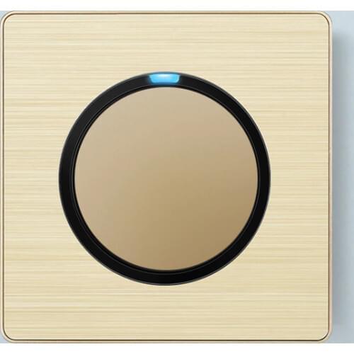 Kamanni Wall Switches EU Standard Silver 1/2/3/4 Gang Drawing Panel 1/2 Way Light Switch Aluminum Alloy Push Button Switch 220V