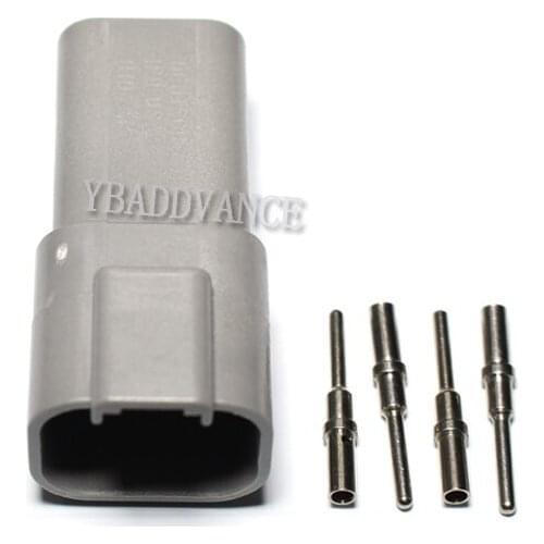 China Suppliers 4 Way Male Deutsch Cable Connector With Solid Round Pins and Wire Seals DT04-4P