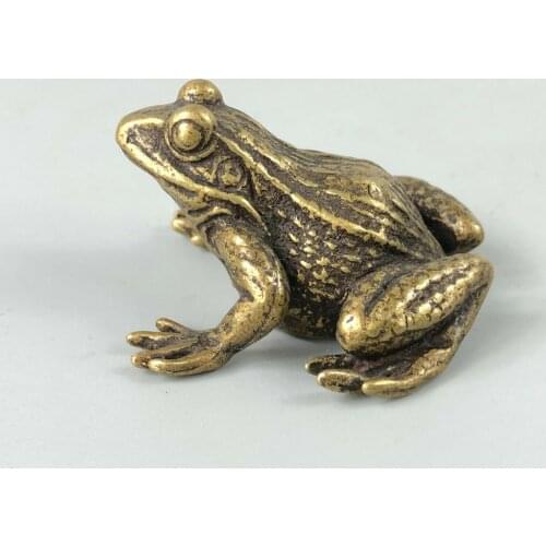Collectible Chinese Old Antique Brass Handwork Story Frog Prince Rare Statue