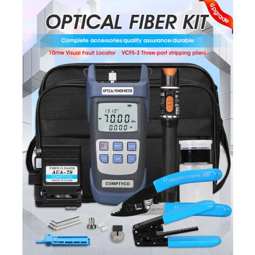 FTTH Fiber Optic Tool Kit fibra optica herramientas with Visual Fault Locator and Power Meter Wire Stripper Fiber Cleaver
