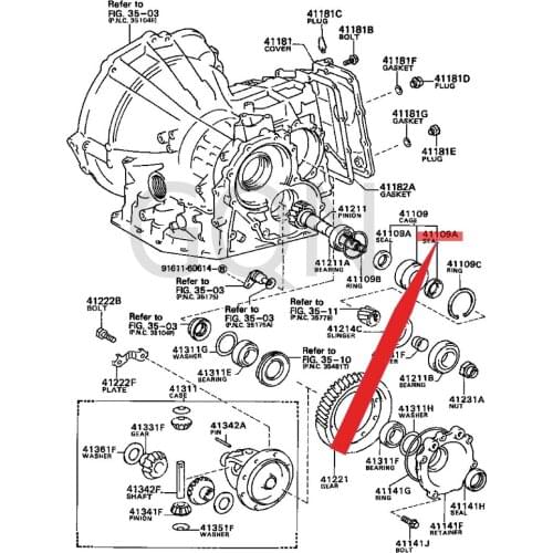 Oil seal (differential driving pinion bearing cover) 1984-Toy ota STA RLE TTE RCE LCO ROL LA differential pinion shaft oil seal