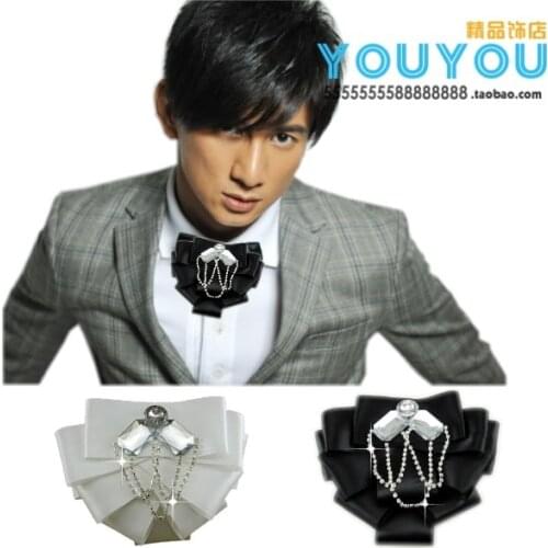New Free Shipping fashion male MENS groomsman Collar style semi-circular red carpet wedding party stage photo bow tie on sale