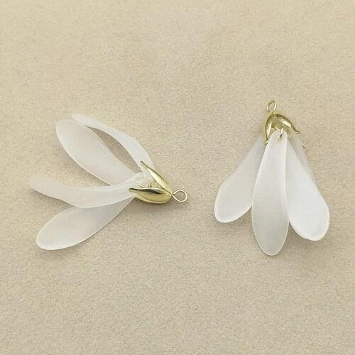 New arrival! 46mm 50pcs Acrylic Frosted feathers Charm/Connectors for Earring Necklace DIY Parts,Jewelry Findings & Components