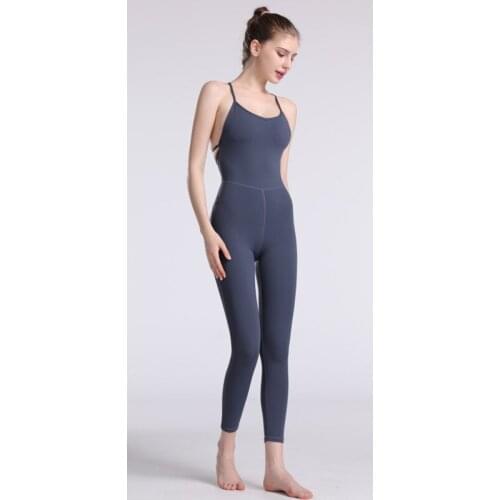 New Women Fitness Jumpsuit Sets Aerial Yoga Suit Body Training Nude Fitness Suit Girls Beautiful Back Ballet Dance Jumpsuit