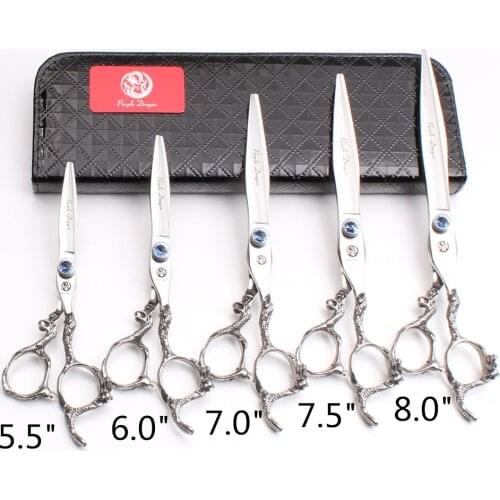 5.5" 6" 7" 7.5" 8" 440C Purple Dragon Grooming-for-dog Barber Scissors Cutting Shears Normal Scissors Human Hair Scissors Z9006