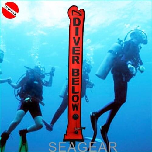 SCUBA Diving equipment SMB underwater safety signal dive Buoy float inflate tube 1.2M diver below sausage