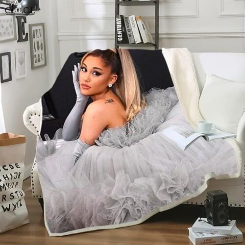 Singer Ariana Grande Blankets 3D Print Cat Star Child Adult Quilt Sherpa Blanket Sofa Travel Teens Throws Blanket Drop Shipping