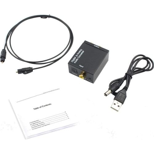 Optical Coaxial Toslink Digital to Analog Audio Converter Adapter RCA L/R 3.5mm