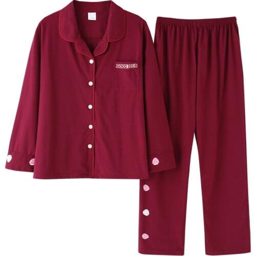 Autumn Pyjama Women Knitted Cotton Pajamas Set Long Sleeve Pijama Casual Soft Plus Size Sleepwear Woman Clothes Female Nightwear