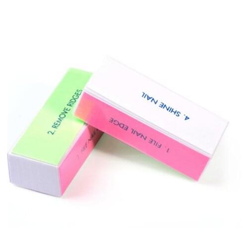 300Pcs/Lot 9x3.5cm Digital Bean Curd Block Manicure Four Side Polishing Color Block 4 Step Polishing File Nail File HA2188