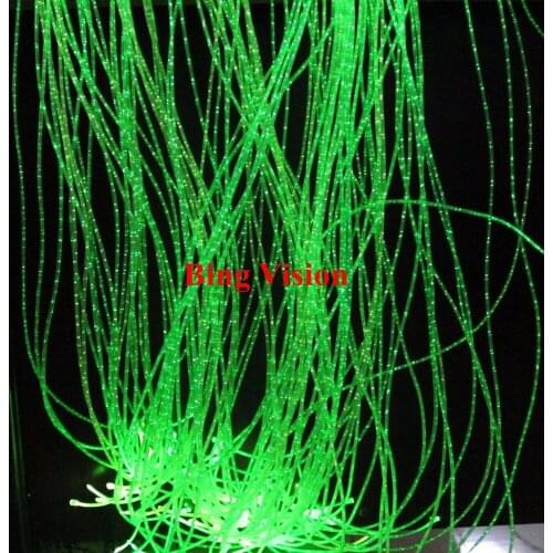 Pmma optic fiber sensory kit ,side glowing sparkle fiber curtain kit with 50 strands 2m long+16W RGB light engine with remote