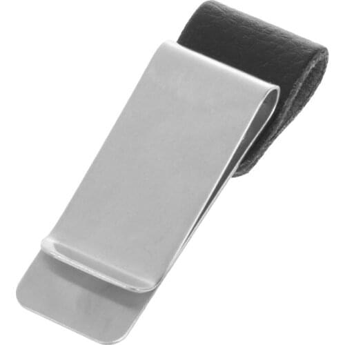 Handmade Leather Stainless Steel Pen Holder Clip Journal Notebook Paper Folder G88D