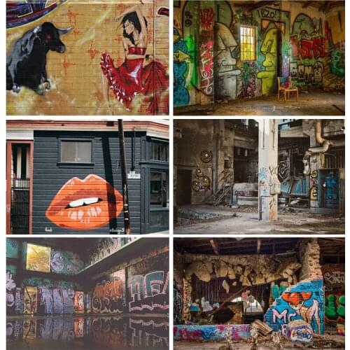 SHENGYONGBAO Brick Wall Art Graffiti Photography Backdrops Baby Portrait Photography Background For Photo Studio 210328TYD-06