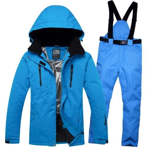 -30 degree Super Warm Skiing Suit Snowboard Jacket Pant Men Women Unisex Clothing Windproof Waterproof Thicken Sport Wear Suit