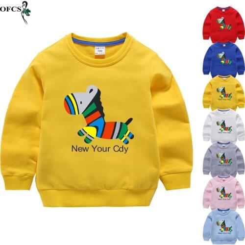 Hot Childrens Hooded Sweater New Spring Boys & Girls Baby Tops Loose Cartoon Jacket Foreign Style Bottoming Cotton Shirt 2-12 Y