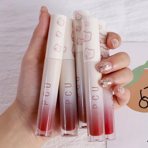 Cute Bear Berry Color Lip Oil Lip Glaze Moisturizing Lip Gloss Women Velvet Matt Lipstick Repair Lips Water Lip Gloss Base Gel