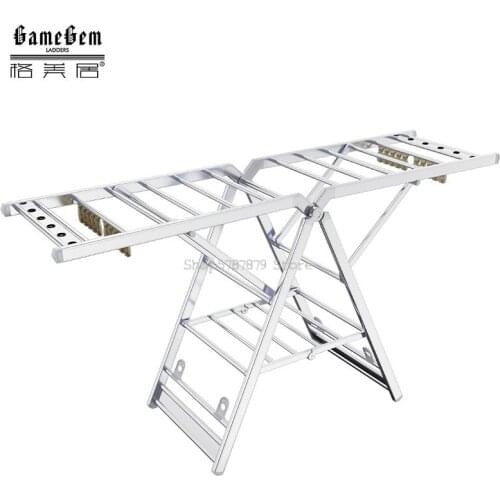 Floor Type Clothes Hanger Household Folding Balcony Indoor Wing Type Aluminum Alloy Clothes Drying Quilt Artifact Windpr