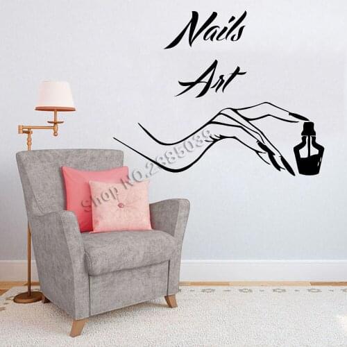 Vinyl Nail Salon Wall Decal Sticker Nail Manicure Store Wall Stickers Pedicure Beauty Salon Art Mural Custom Colors LC714