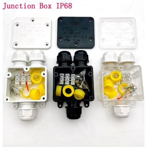 Junction Box IP68 Waterproof UV Sunproof Outdoor Multiple ways Plastic Electrical Junction Box Case Cable Wire Connector Protect