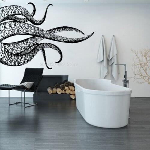 Funny Octopus Tentacles Wall Decals Vinyl Ocean Style Stickers For Living Room Bathroom Decor Poster Murals CN064
