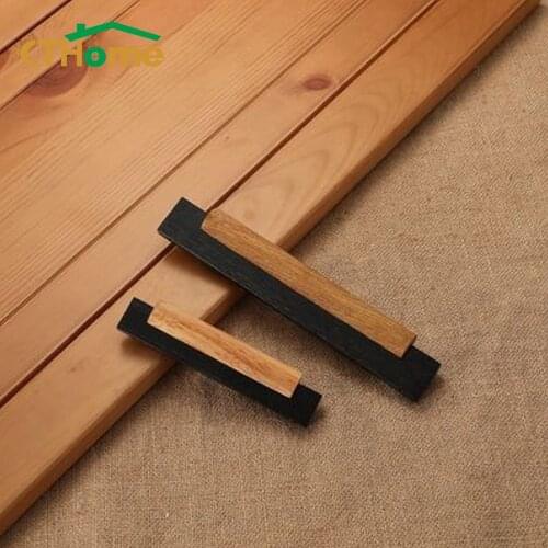 1pcs Natural Solid Wood Door Handle Cabinet Wardrobe Knobs Drawer Door Closet Dresser Pulls Modern Simplicity Furniture Hardware