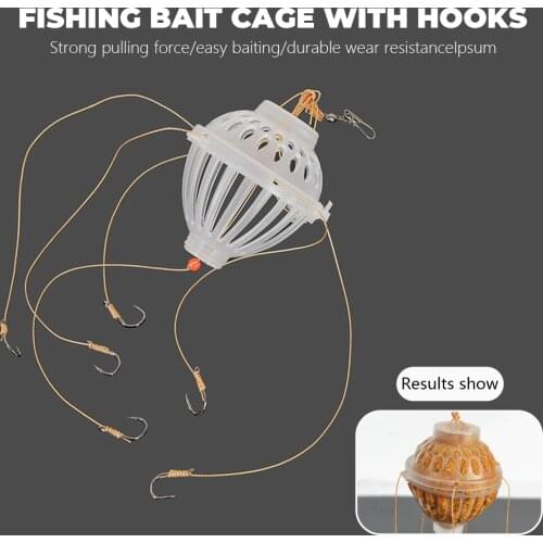 1Pcs Fishing Hooks Explosion Baits Cage Sea Box Hook Monsters With Six Strong Carbon Steel Plastics Carp Spherical Tackle Tools