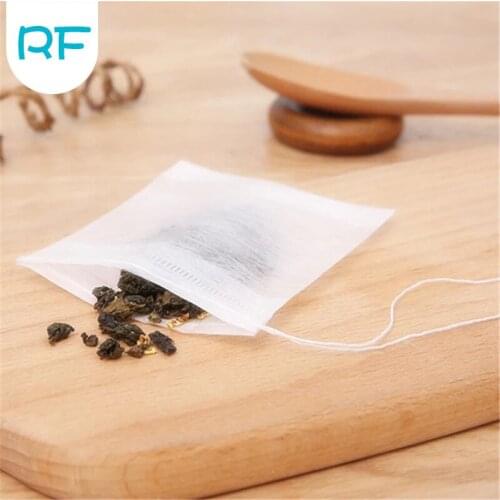 100 Pcs Disposable Tea Bags Filter Bags for Tea Infuser with String Heal Seal, Food Grade Non-woven Fabric Spice Filters Teabags