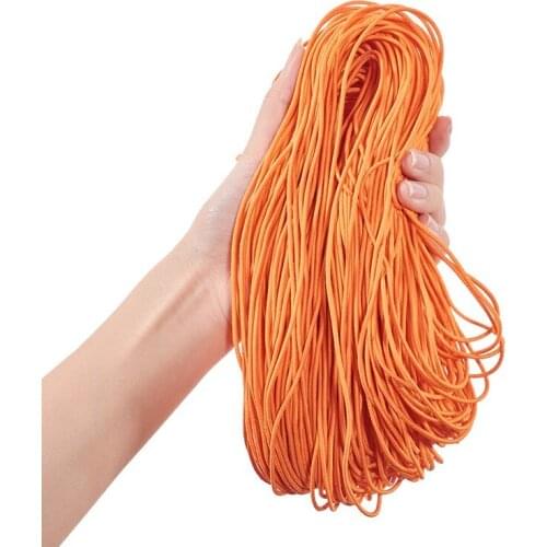 2mm Elastic Cord with Fibre Outside and Rubber Inside Black DIY Jewelry Findings About 100m/bundle