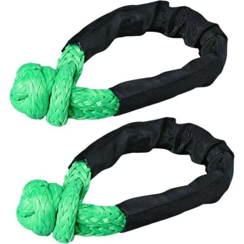 2X Soft Shackle Rope Synthetic Tow Recovery Strap 38,000LBs WLL Auto Parts Tow Rope Synthetic Fiber