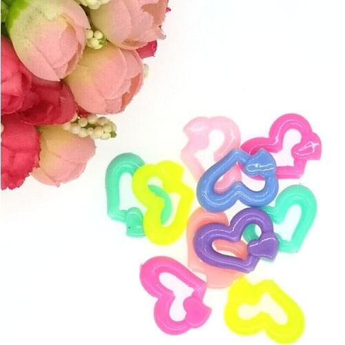 30pcs 26mm Love Heart Shape Spring Color Acrylic Beads Scrapbook Sewing Buttons DIY Material Findings BD20522