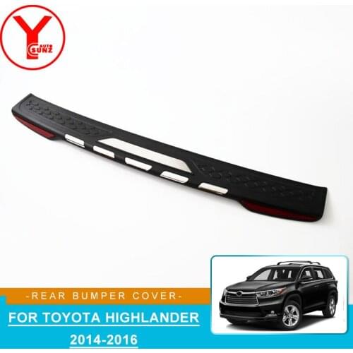 ABS Car Trunk Rear Bumper Step Cover For Toyota Highlander 2014 2015 2016 Accessories Car Styling Back Step Protector YCSUNZ