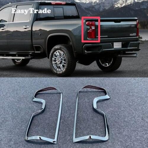 Car Styling Chrome Rear Light Door Handle Cover Trim For Chevrolet Silverado 2019 Accessories