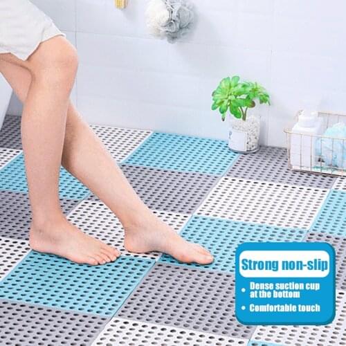 Large Rectangle PVC Non-Slip Bath Mat Safety Shower Bath Mat Massage Pad Bathroom Mat Suction Cup Carpet Quick-Drying Bath Mat