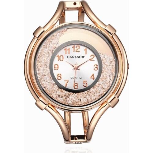 Luxury Brand Fashion Stainless Steel Black Gold & Silver Band Quartz Watch Ladys Women Simple Watch Girl Friend Gift Cuff Bangle