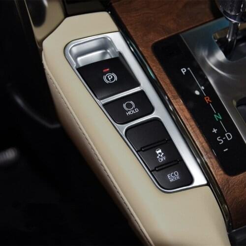 Bbincar ABS chrome electronic hand brake e-brake parking pause hold button knob trim For Toyota Alphard Vellfire 2015 2016