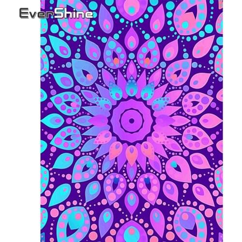 EverShine Diamond Mosaic Mandala Picture Rhinestoine Diamond Painting Flowers Cross Stitch Bead Embroidery Handmade Art Gift