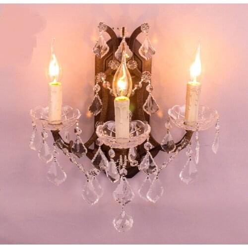 European Crystal Wall Lamp Modern Living Room Light Restaurant Bedroom Lighting Luxury Hotel Villa Hall Aisle Light LU824423