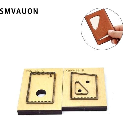 SMVAUON Japan steel blade dies Cutter Mini IC ID card holder for DIY leather craft key ring knife mould bag hand punch tool
