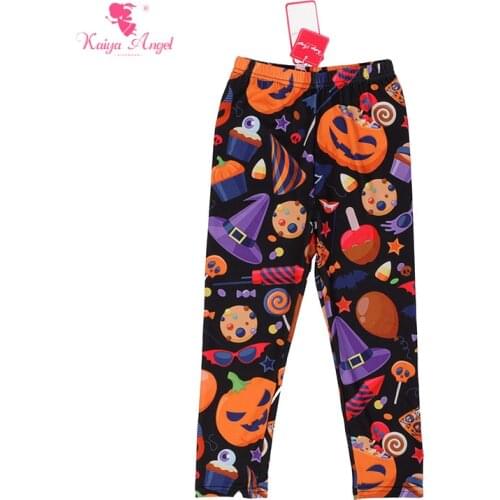 Kaiya Angel Girls Leggings 2017 Halloween Pumpkin Kids Pants Leggings For Girls Clothes Children Trousers Fall Kids Clothes