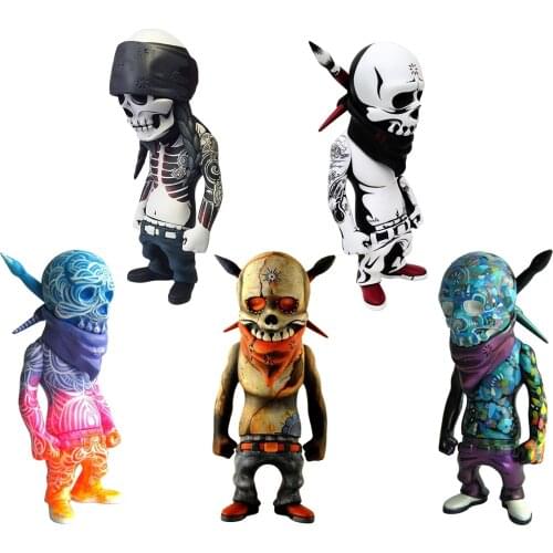 Collectible Resin Hip Hop Skeleton Ornaments Desktop Decoration Statue Crafts Halloween Decor Indoor Outdoor Home Props