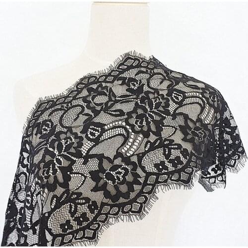 Eyelash LACE 3M/ lot Black beige LACE 24cm LACE fabric handmade DIY garment accessories X119 Free shipping