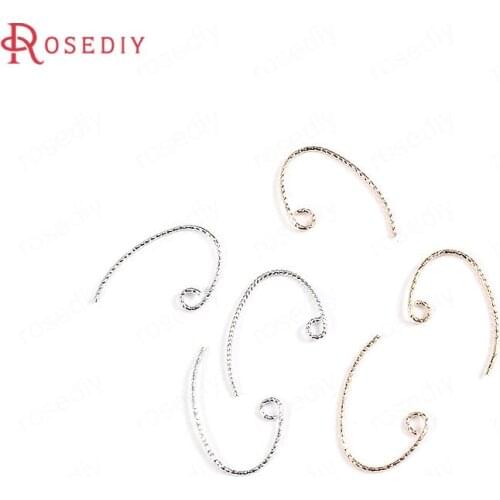 F312)20 pieces Height 20mm 24K Gold Color Plated Brass Earring Hook High Quality Diy Jewelry Findings Accessories
