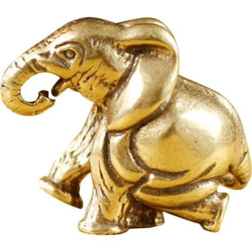 3D Mini Elephant Casting Animal Figurine Retro Style Metal Sculpture Home Office Room Desktop Decoration Collect Ornaments Gift