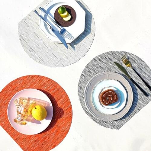 PVC Washable Placemats for Dining Table Mat Non-slip Placemat Set in Kitchen Accessories Cup Coaster Wine Pad