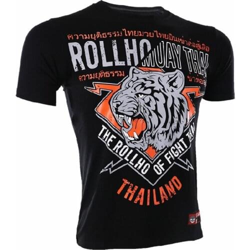 Soft monkey ROLLHO muaythai broadcast short sleeve T shirt fight tiger boxer wu linfeng sports male