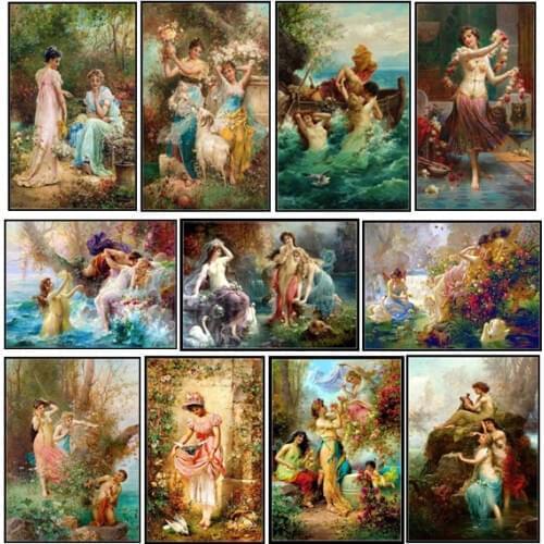 Hans Zatzka Collection - Counted Cross Stitch Kits - DIY Handmade Needlework for Embroidery 14 ct Aida Oil Painting